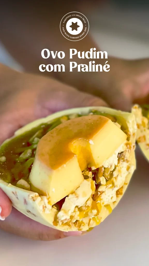 Ovo Pudim com Praliné